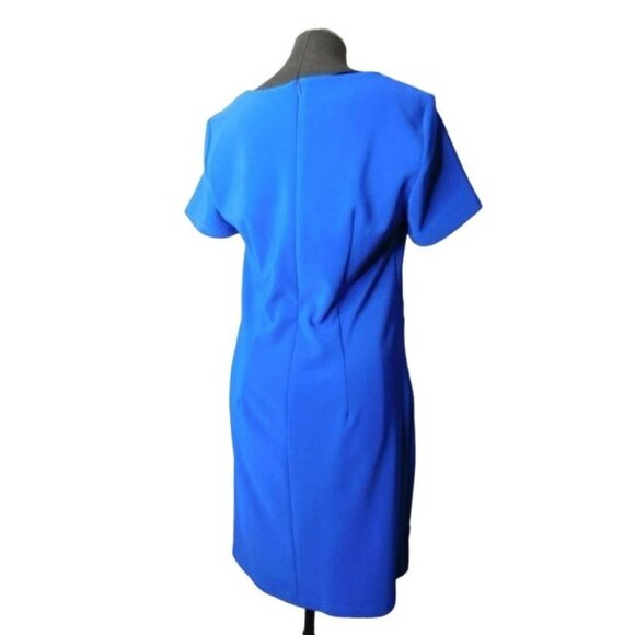 AB Studio Size 12 Blue STRETCH Bandage Style Knit Dress NWT $60 - Picture 3 of 3